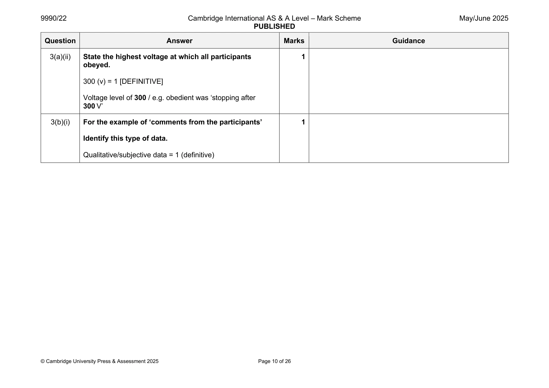 Mark scheme, page 10 of 26