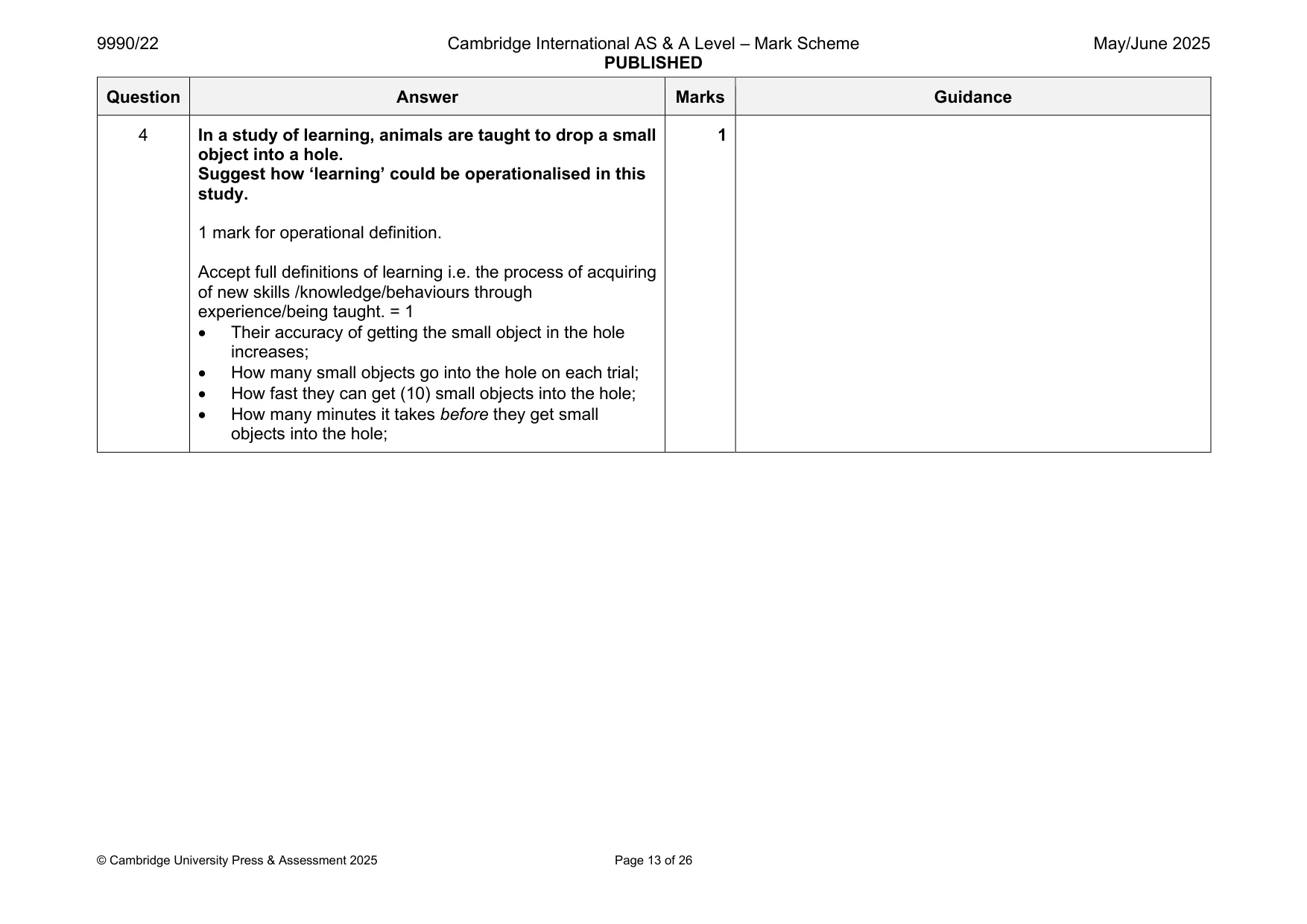 Mark scheme, page 13 of 26