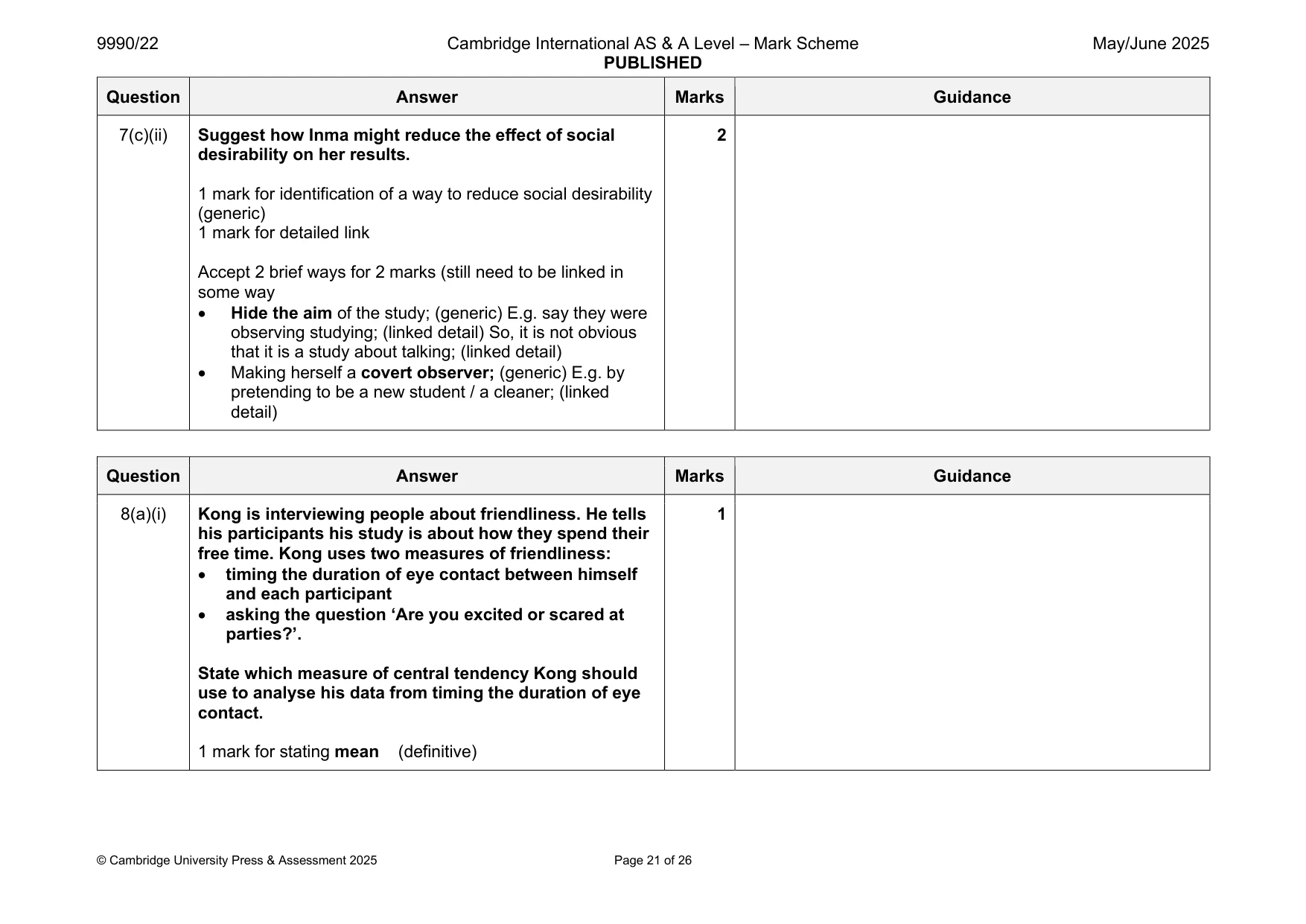Mark scheme, page 21 of 26