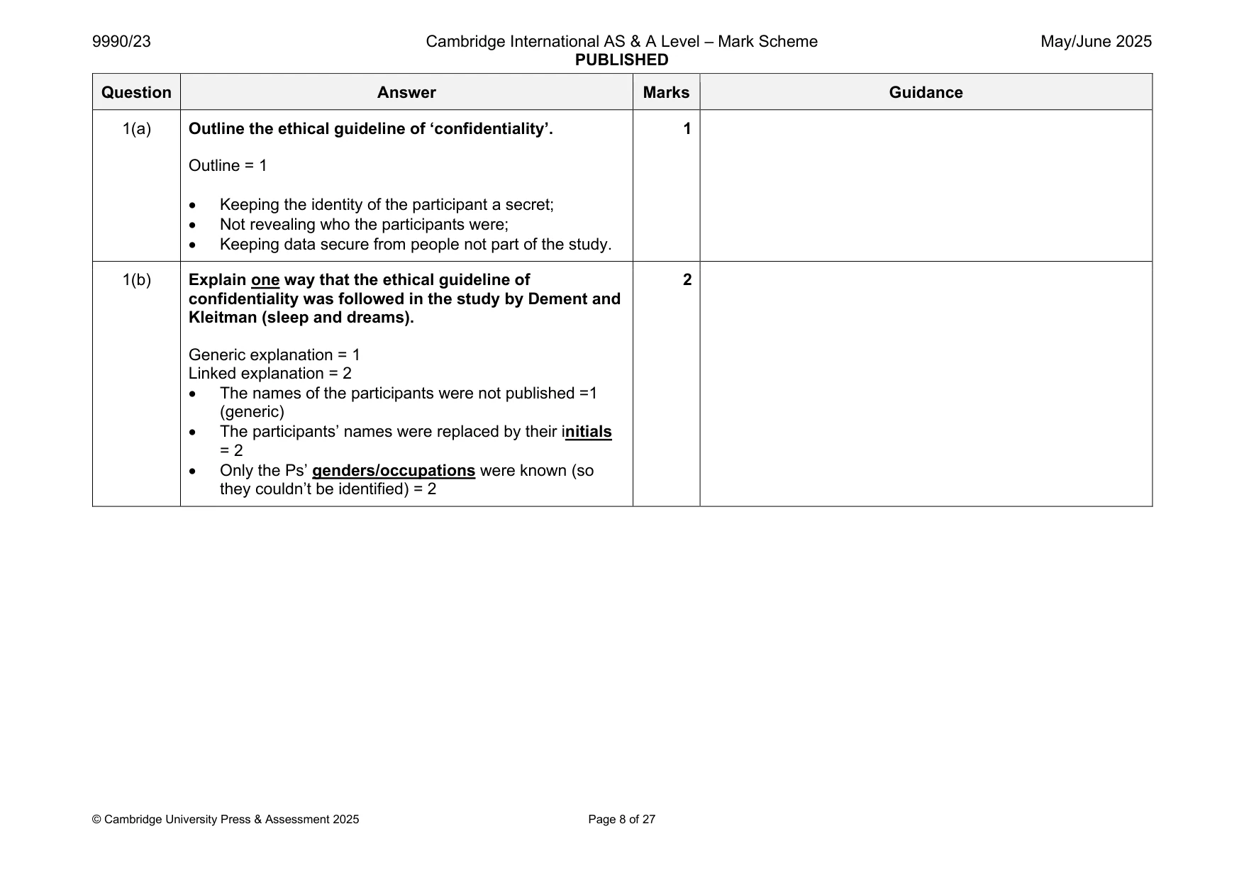Mark scheme, page 8 of 27
