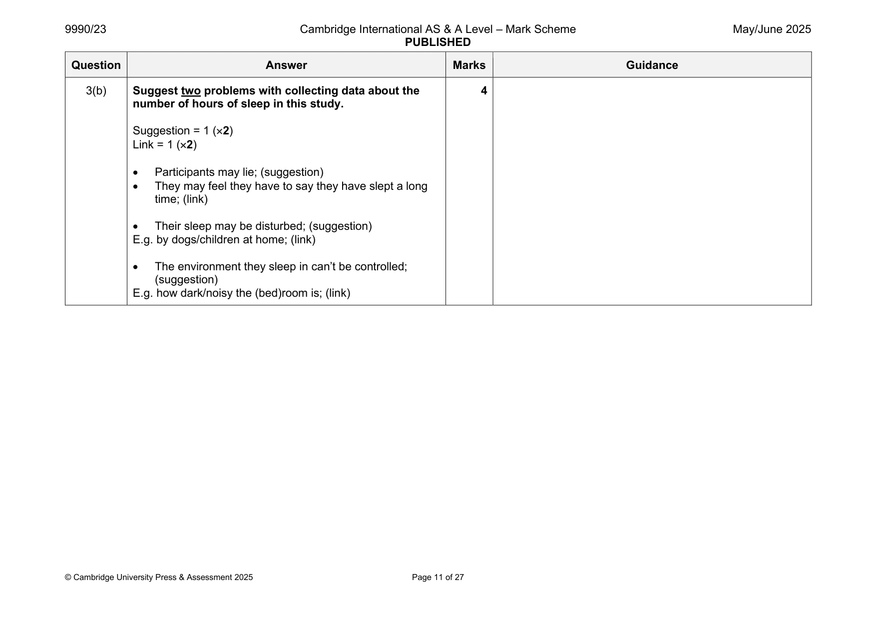 Mark scheme, page 11 of 27