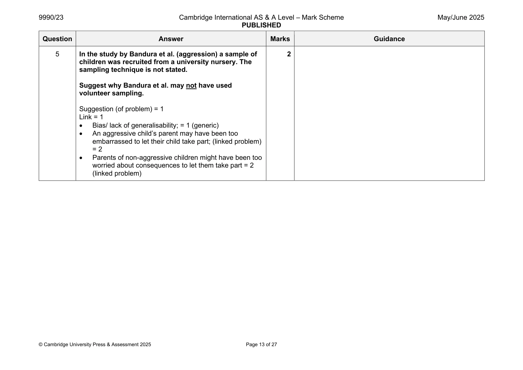 Mark scheme, page 13 of 27