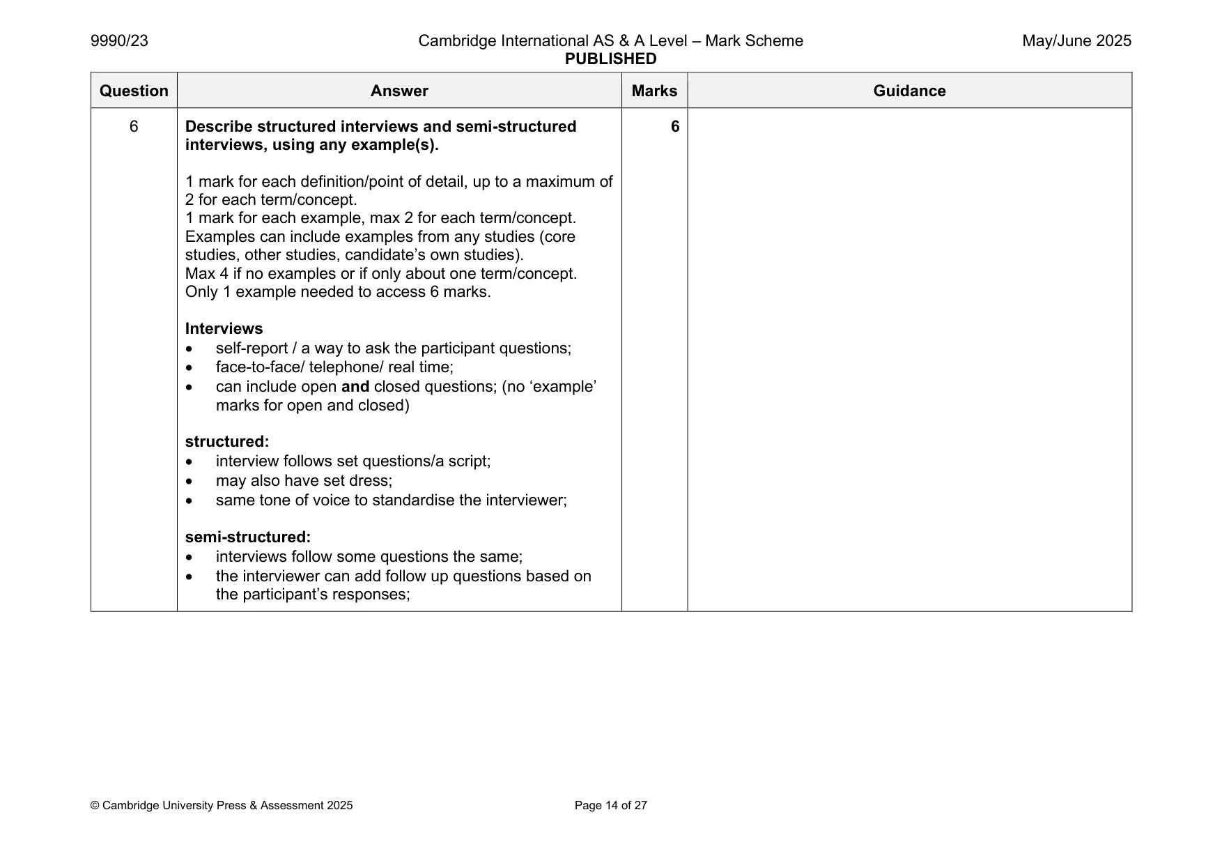 Mark scheme, page 14 of 27