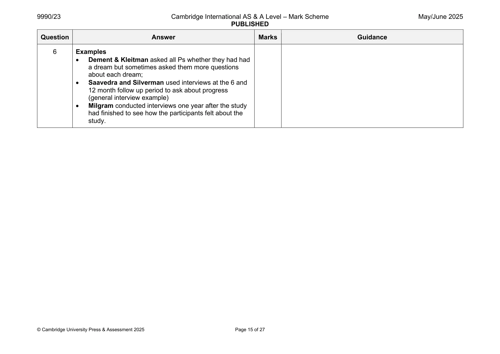 Mark scheme, page 15 of 27