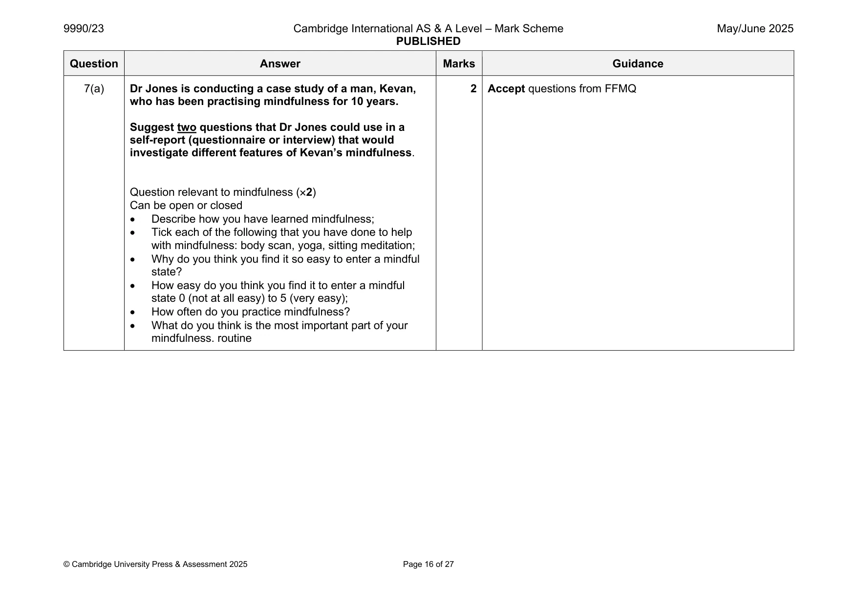 Mark scheme, page 16 of 27