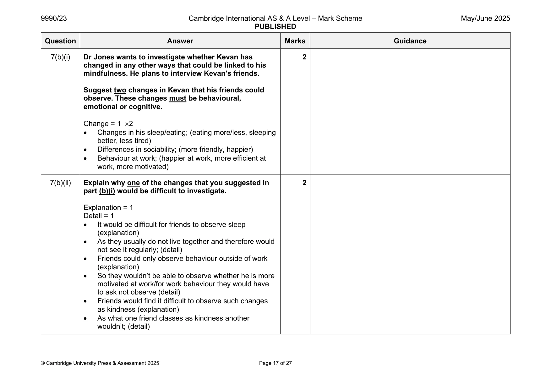 Mark scheme, page 17 of 27