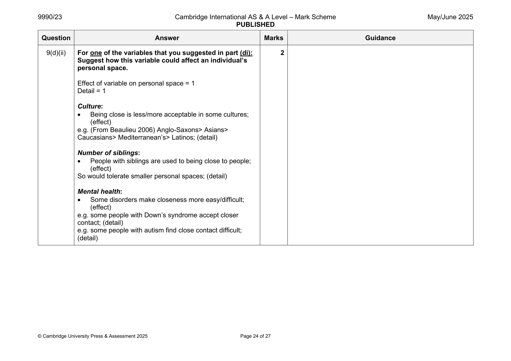 Mark scheme, page 24 of 27