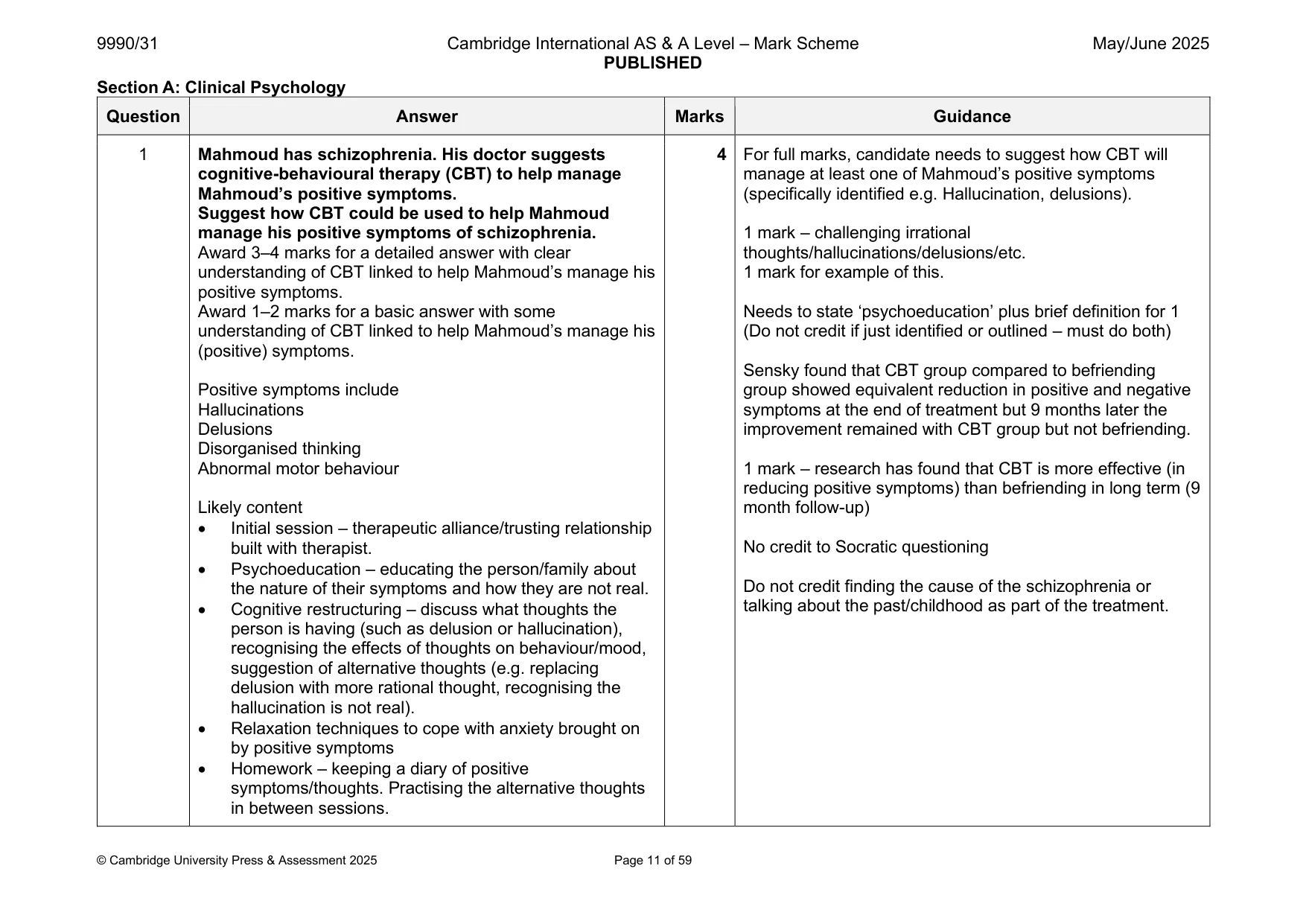 Mark scheme, page 11 of 59