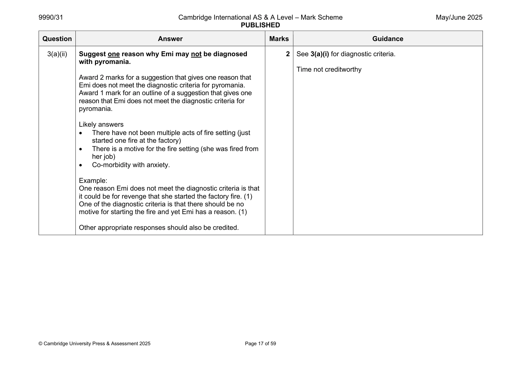 Mark scheme, page 17 of 59