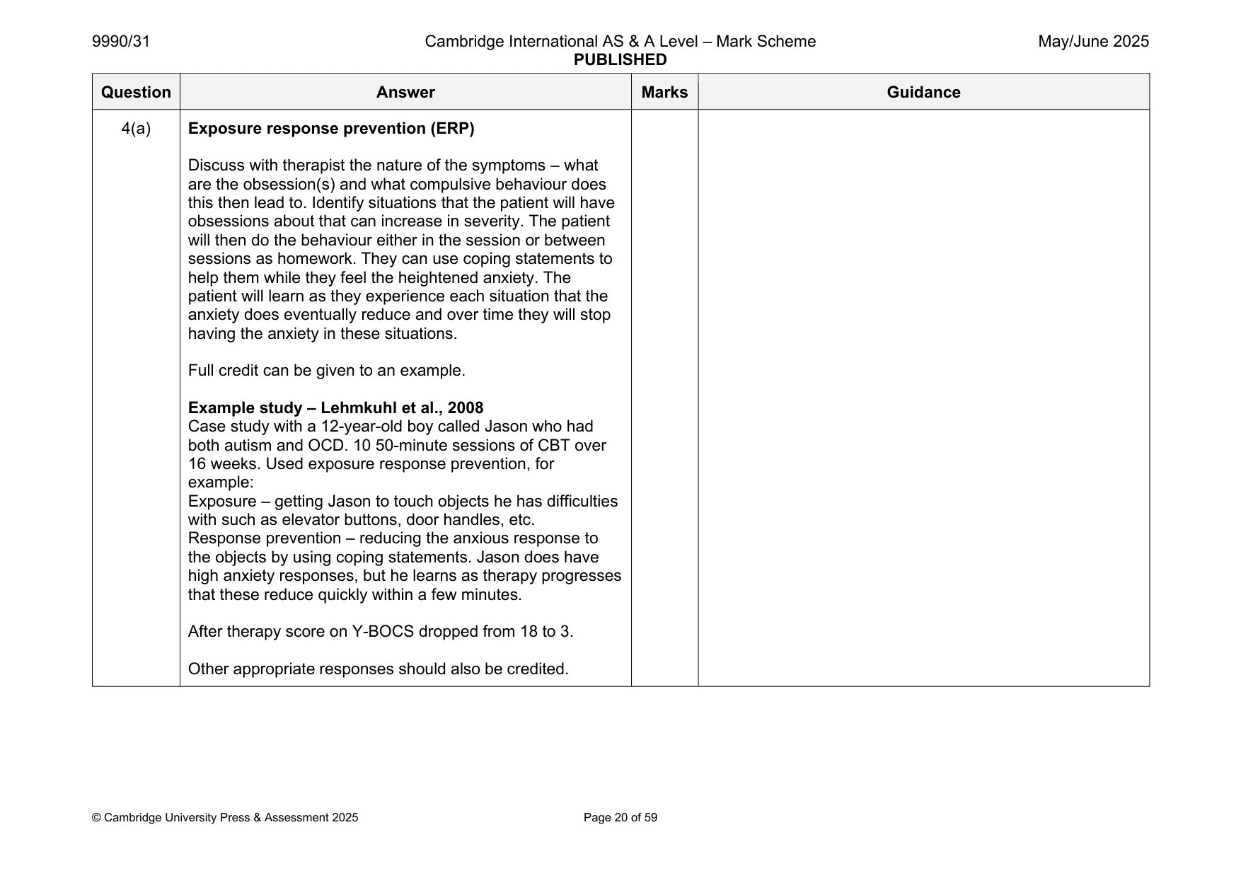 Mark scheme, page 20 of 59