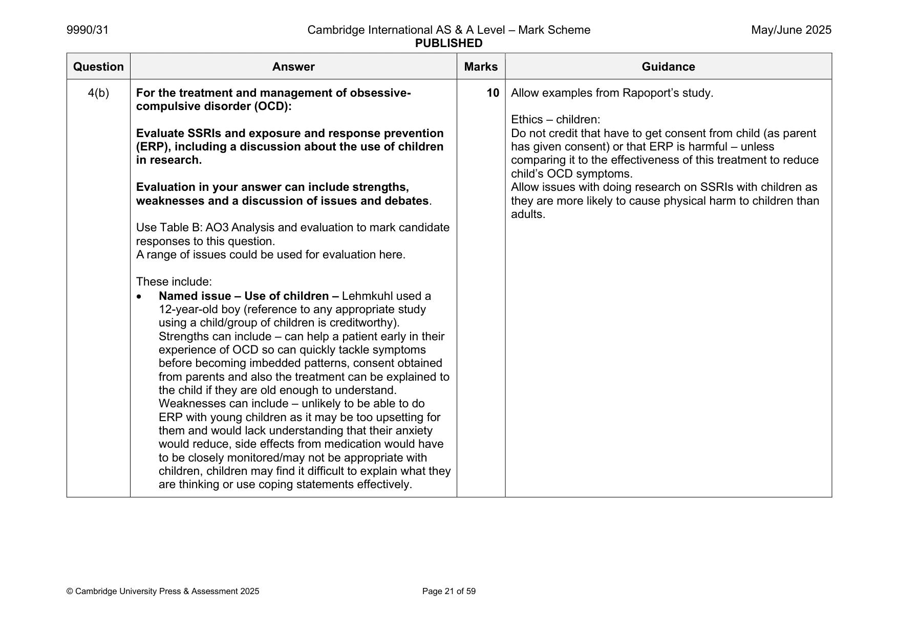 Mark scheme, page 21 of 59