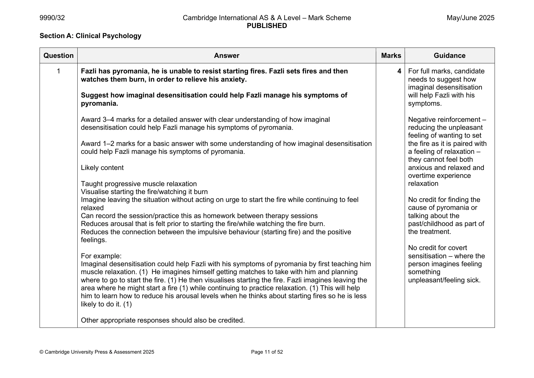 Mark scheme, page 11 of 52