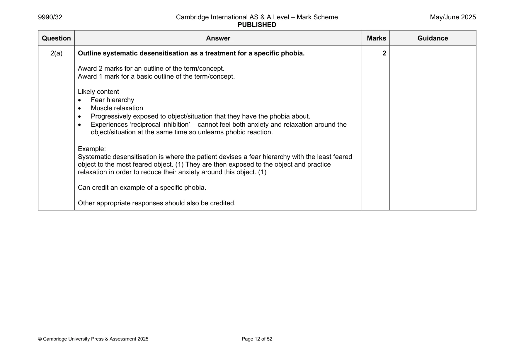 Mark scheme, page 12 of 52