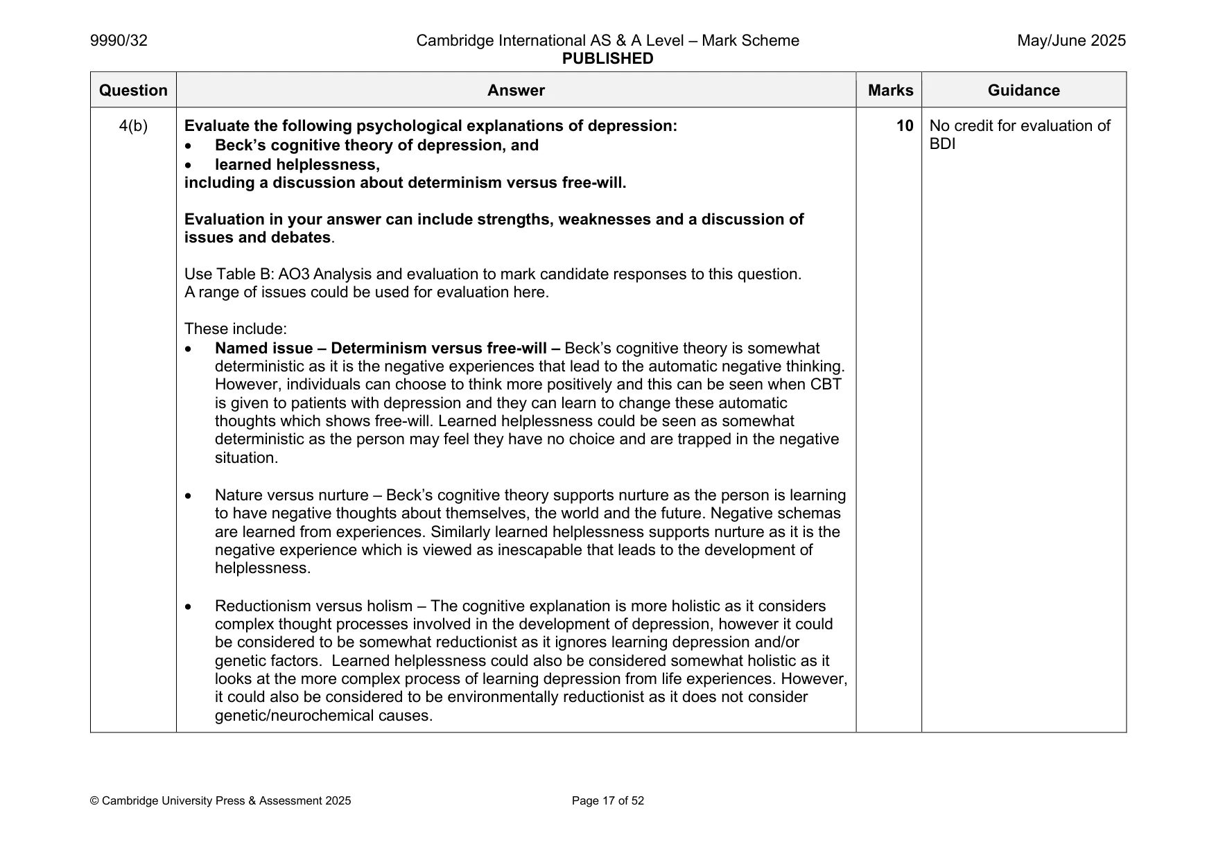 Mark scheme, page 17 of 52