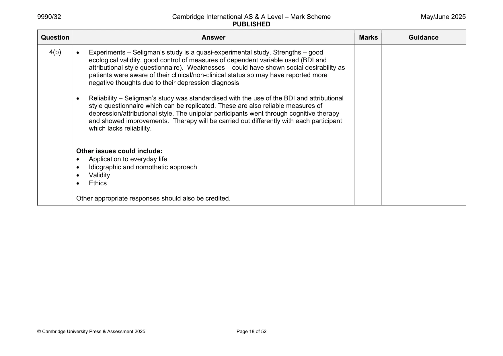 Mark scheme, page 18 of 52