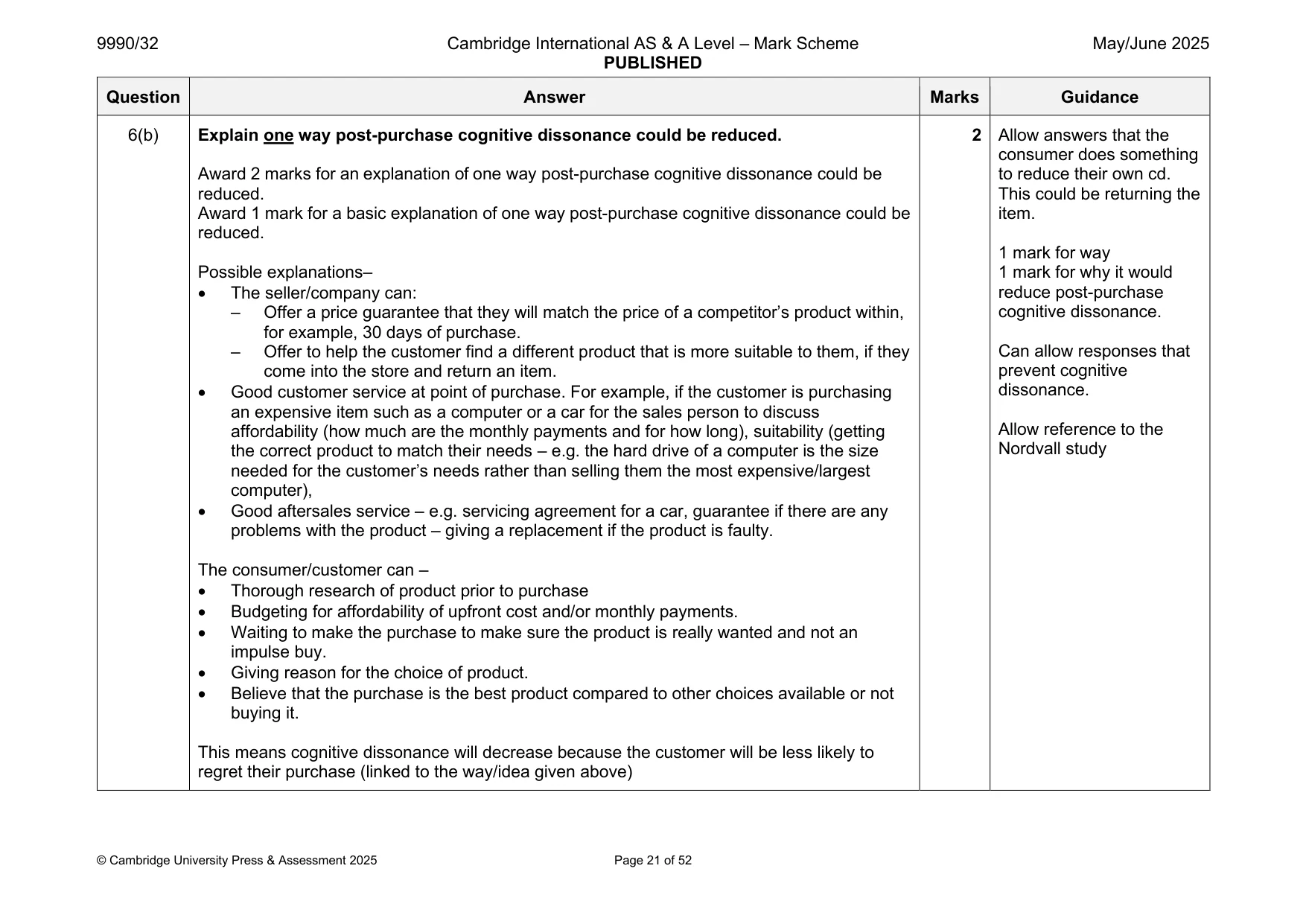 Mark scheme, page 21 of 52