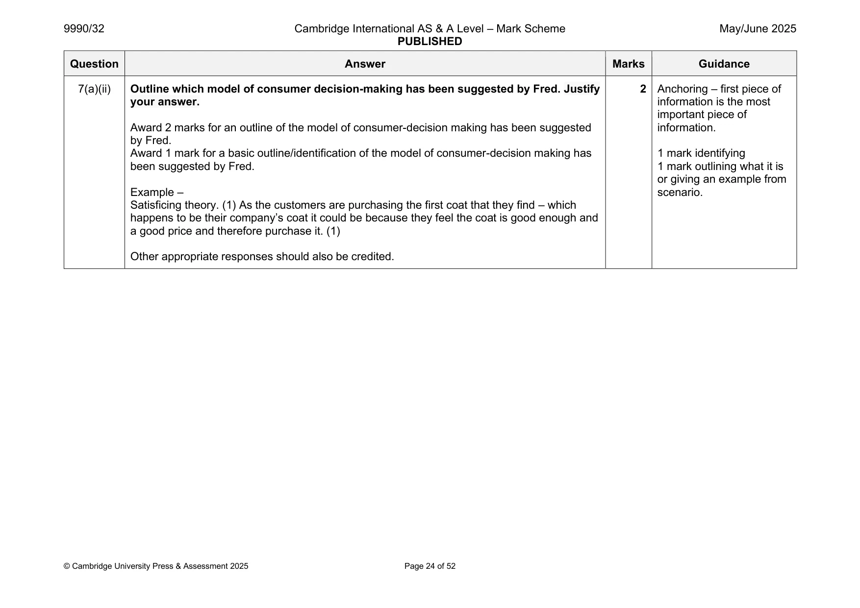 Mark scheme, page 24 of 52