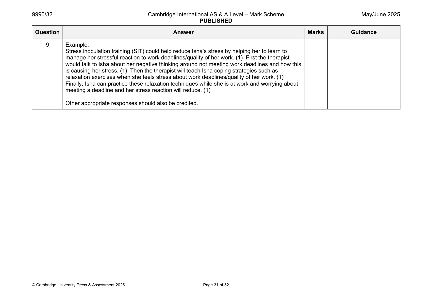 Mark scheme, page 31 of 52