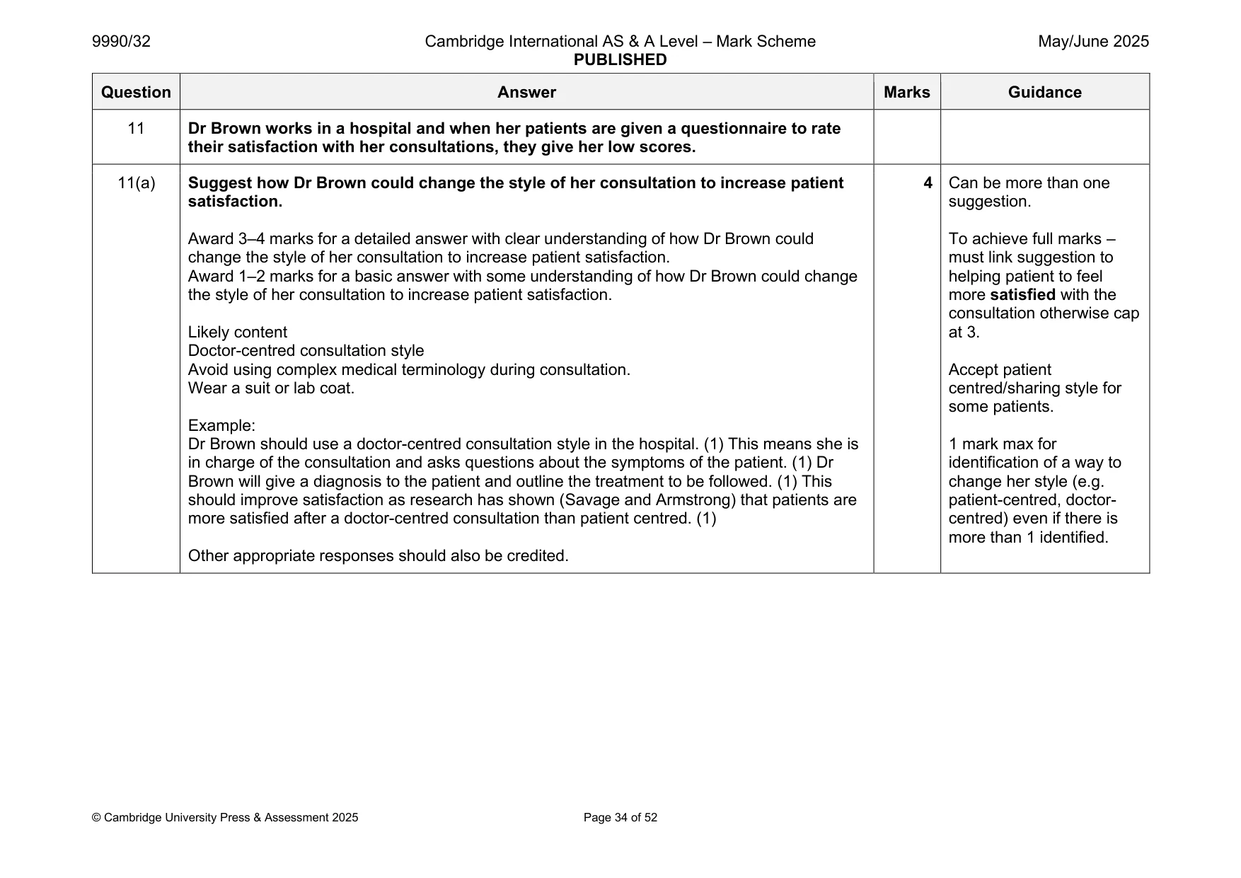 Mark scheme, page 34 of 52