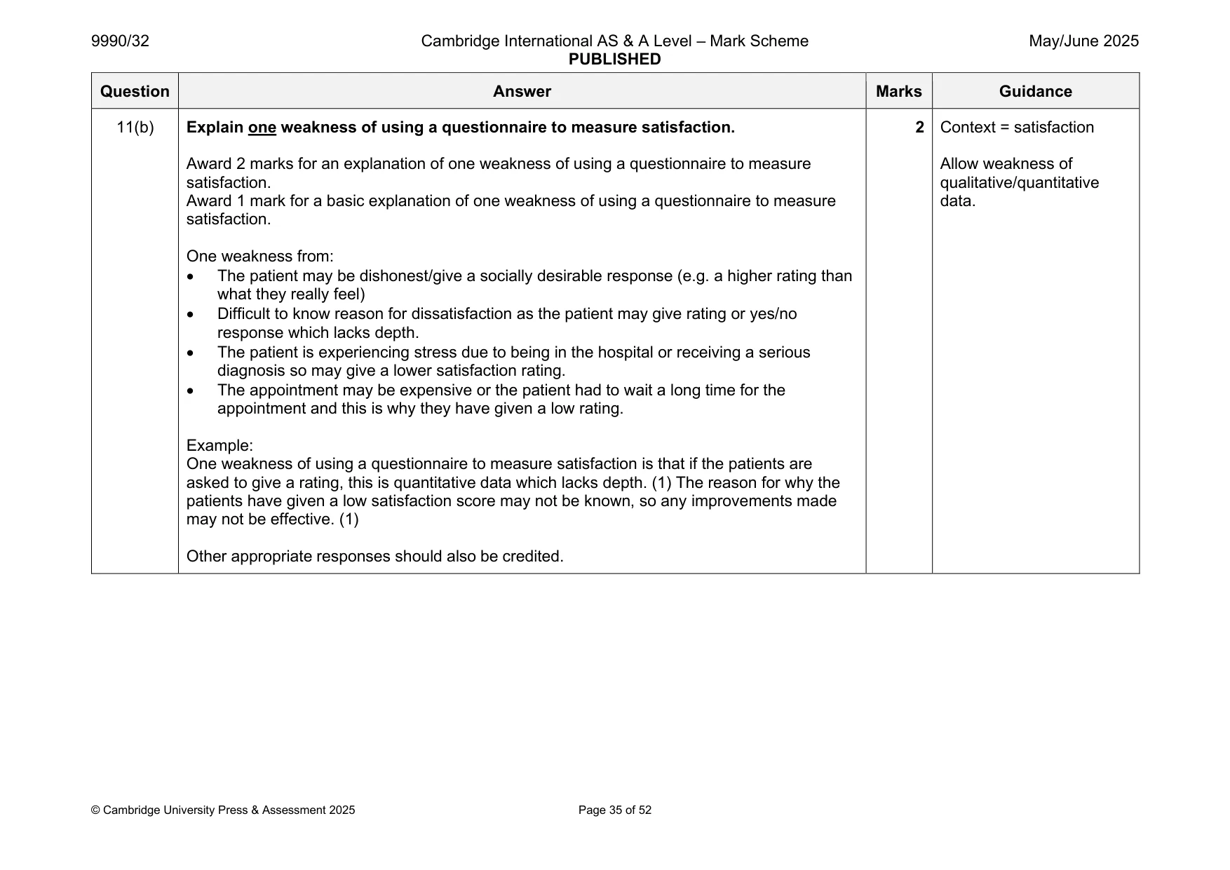 Mark scheme, page 35 of 52