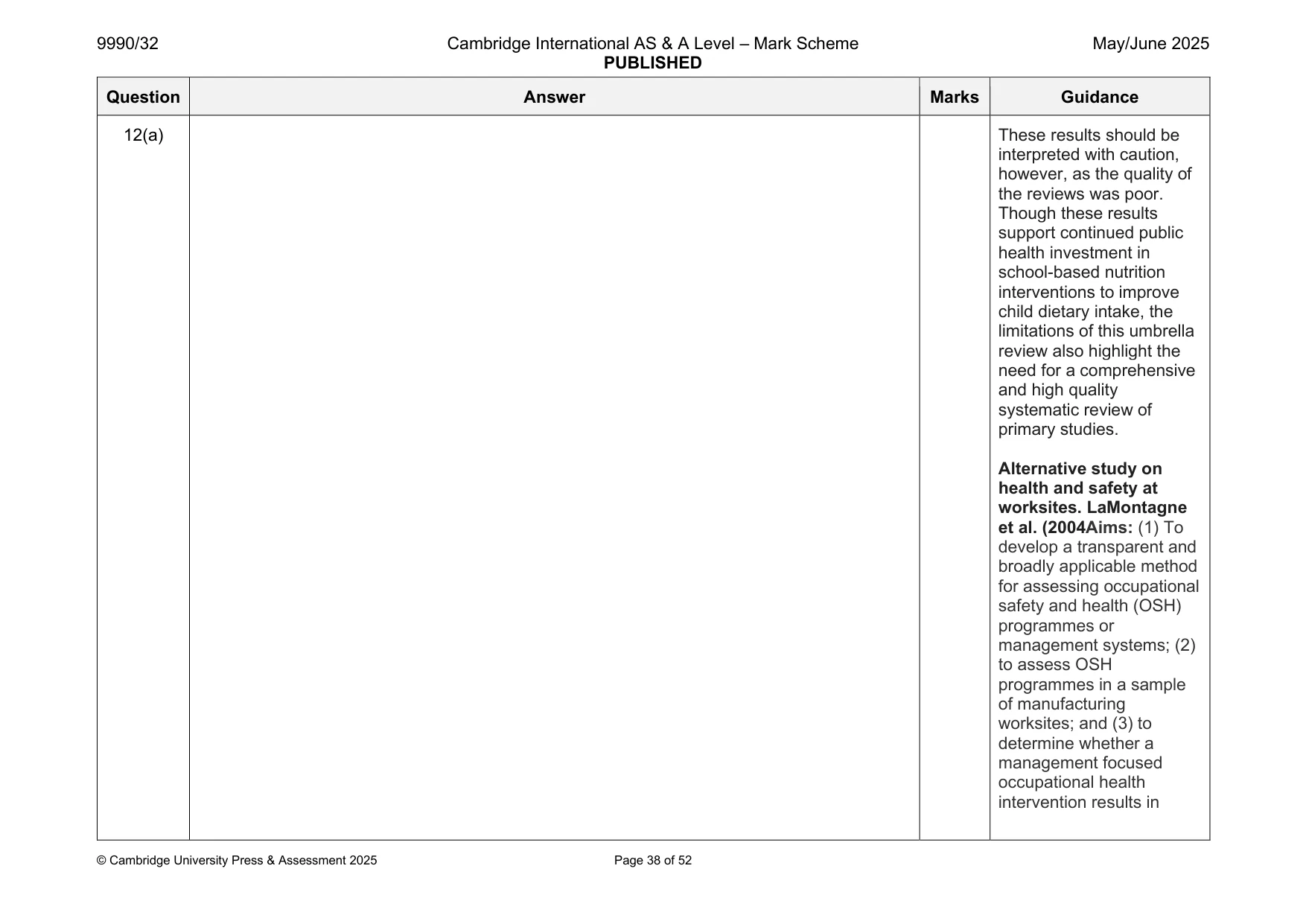 Mark scheme, page 38 of 52