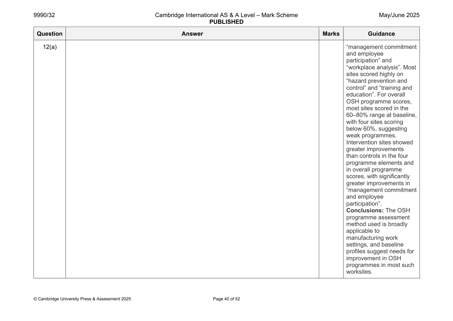 Mark scheme, page 40 of 52