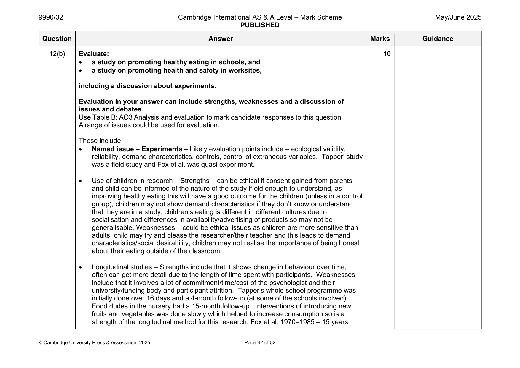 Mark scheme, page 42 of 52