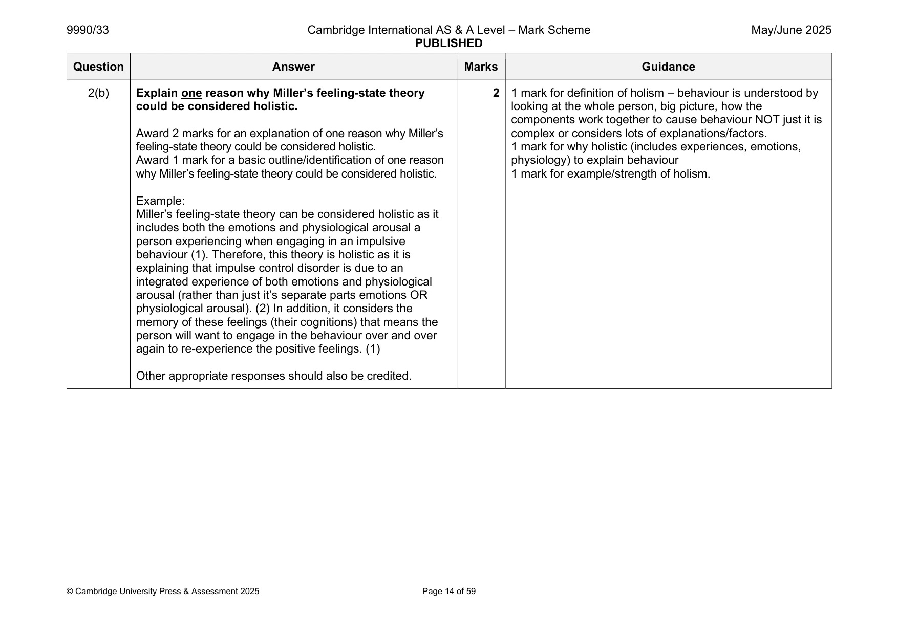 Mark scheme, page 14 of 59