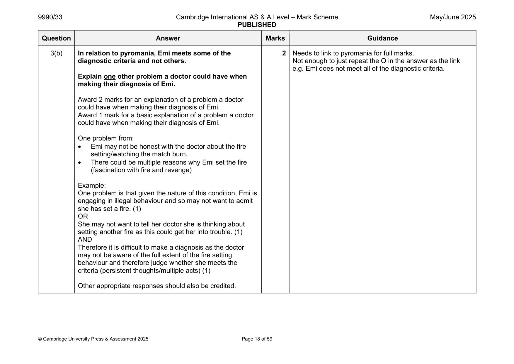 Mark scheme, page 18 of 59