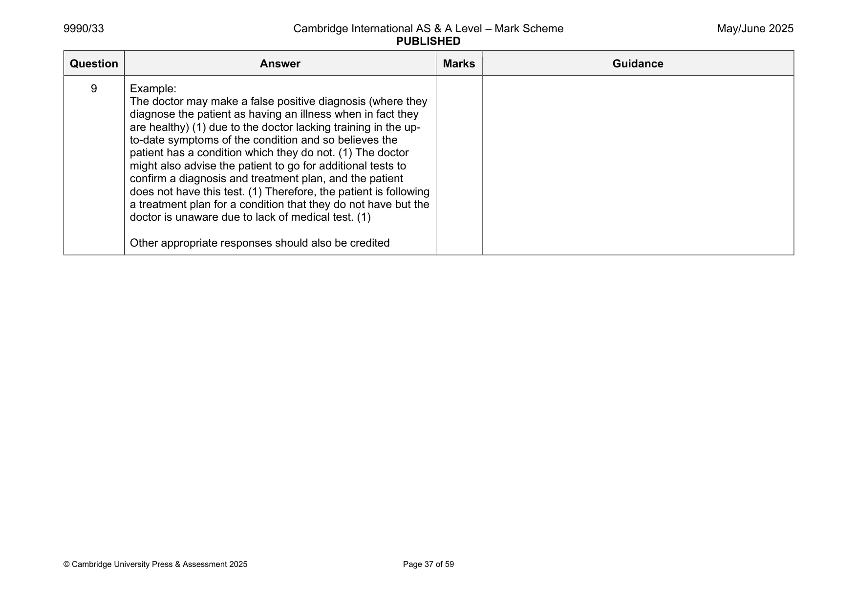 Mark scheme, page 37 of 59