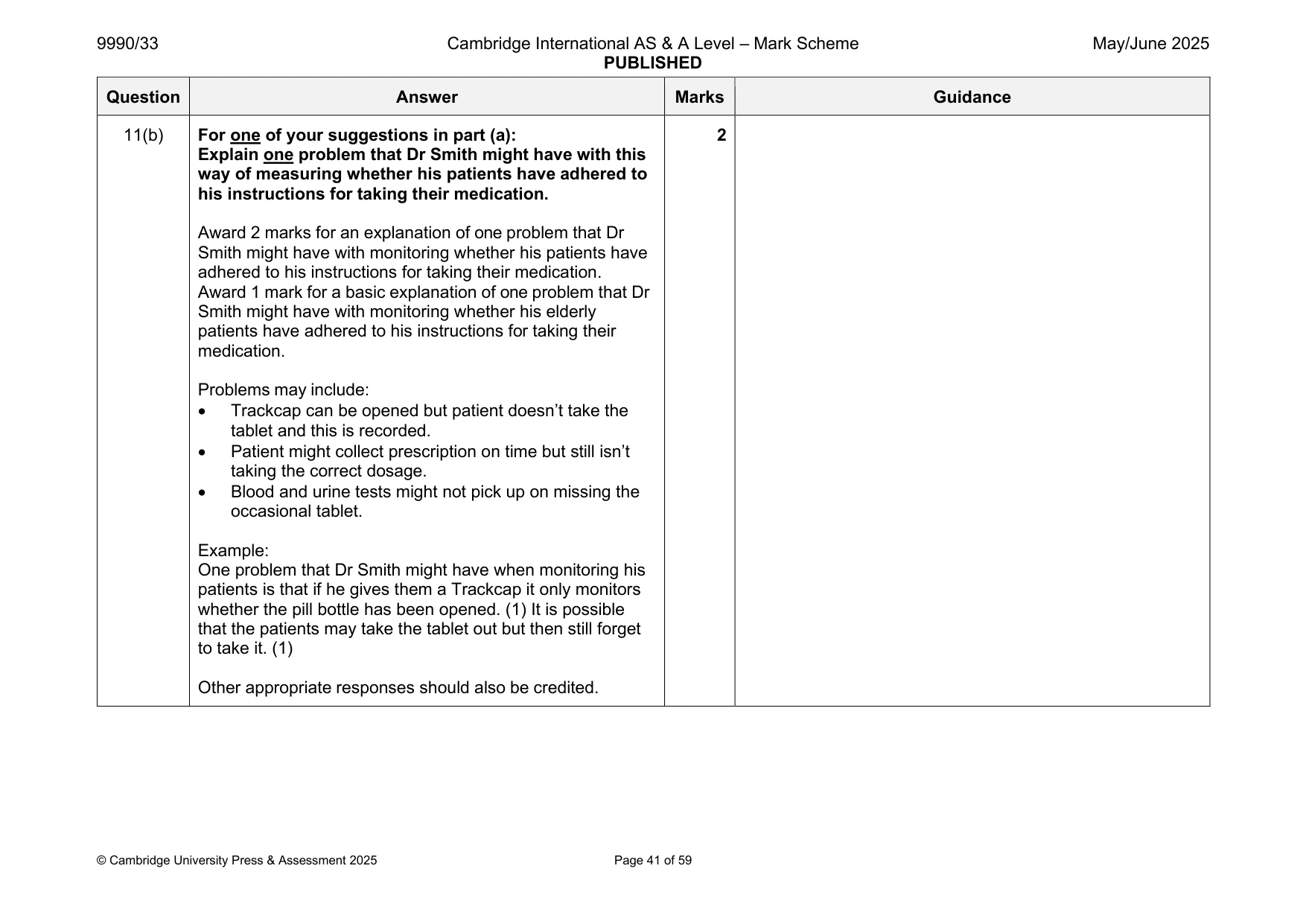Mark scheme, page 41 of 59