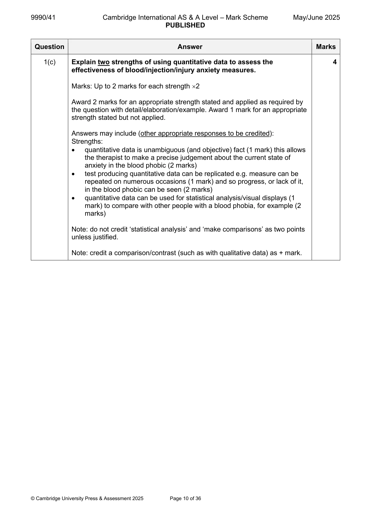 Mark scheme, page 10 of 36