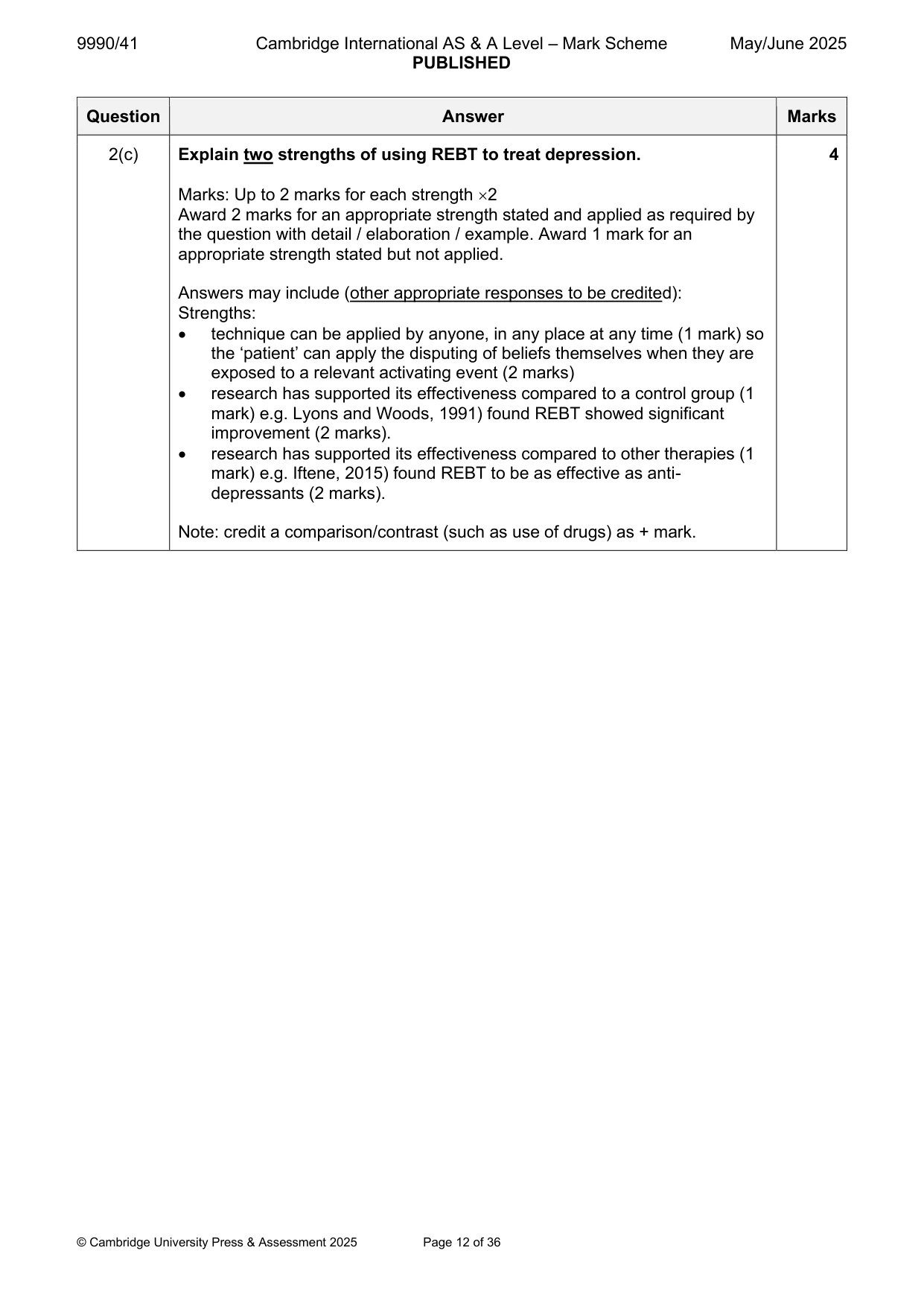 Mark scheme, page 12 of 36