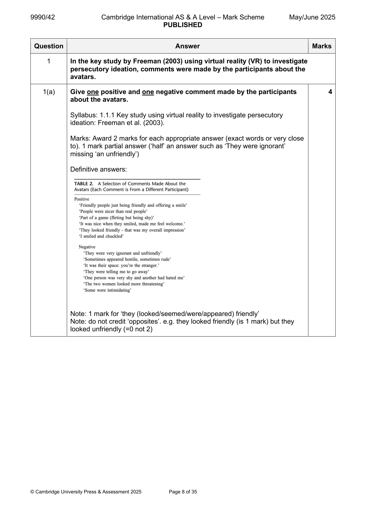 Mark scheme, page 8 of 35