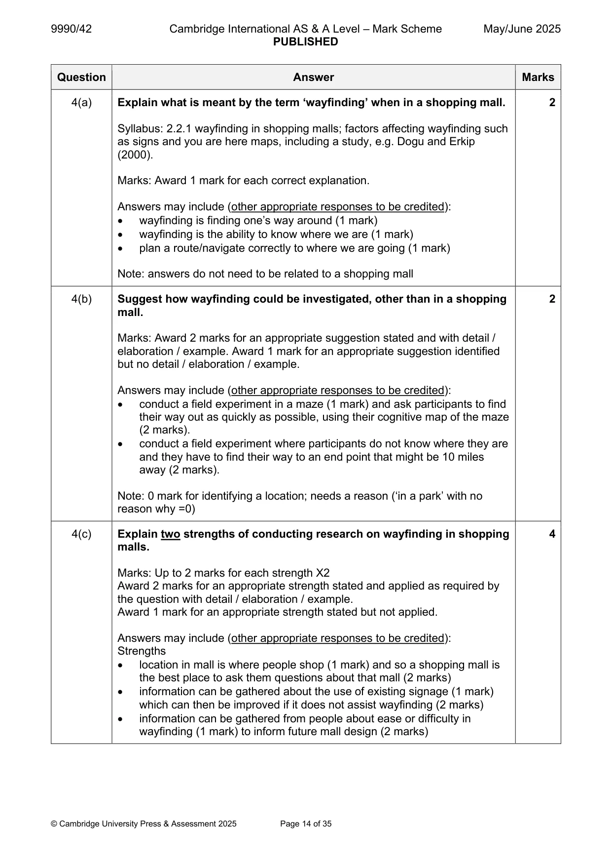 Mark scheme, page 14 of 35