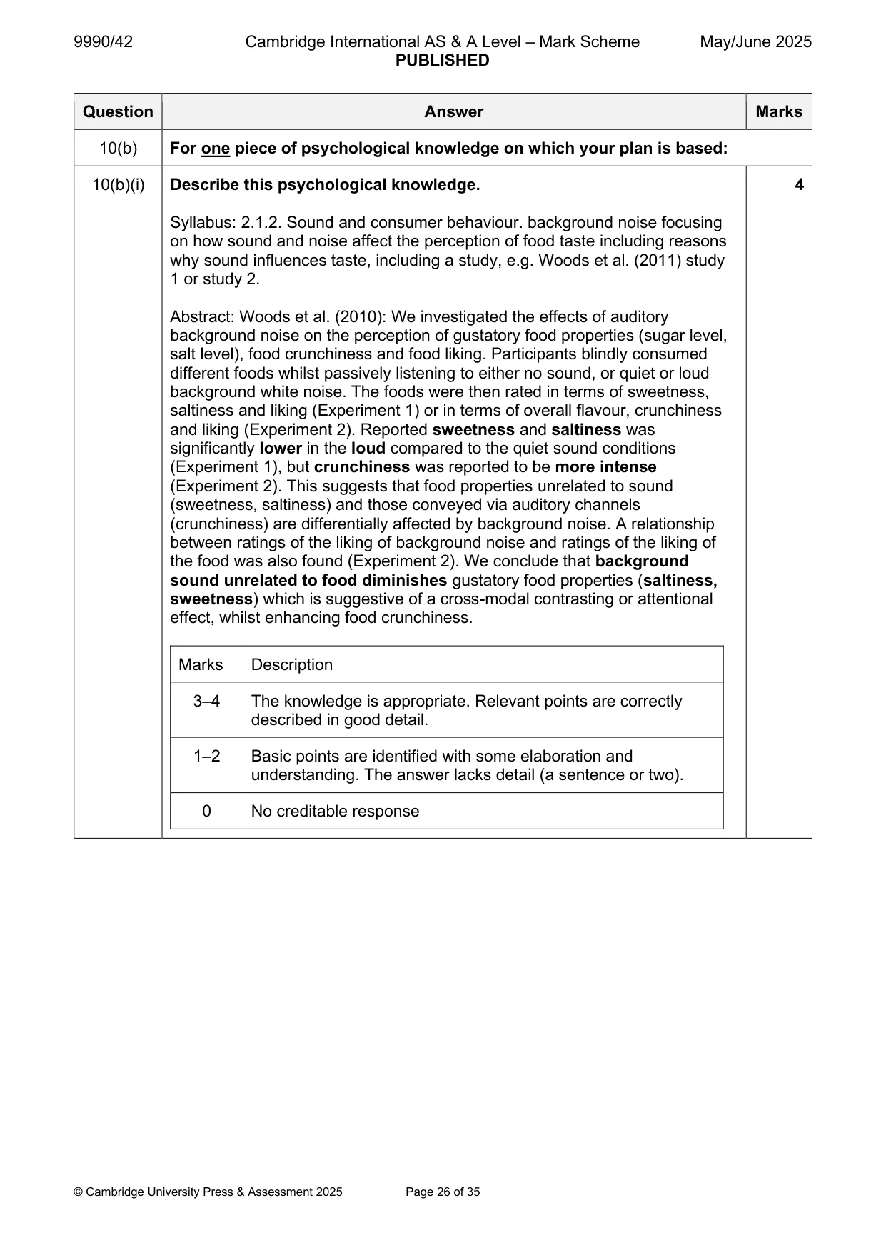 Mark scheme, page 26 of 35