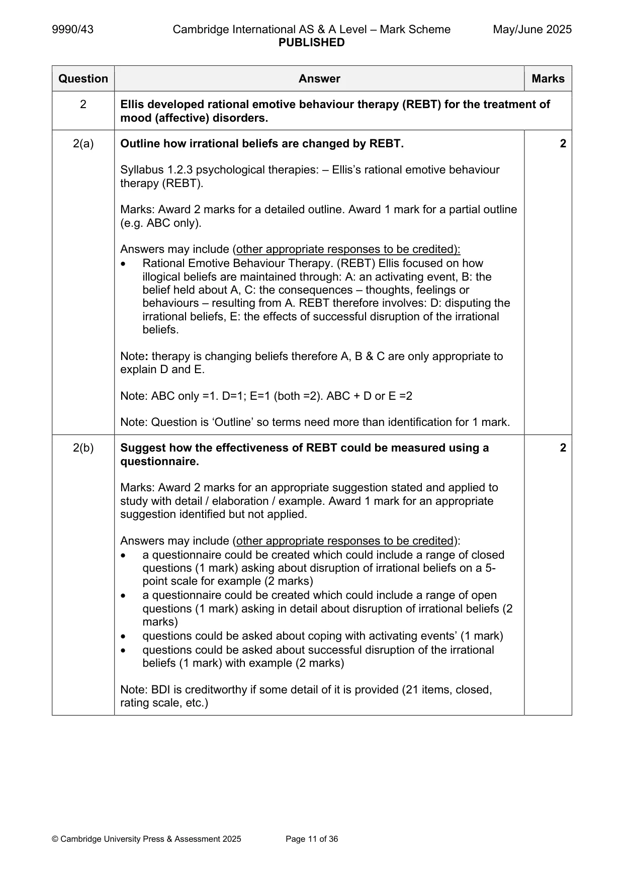 Mark scheme, page 11 of 36