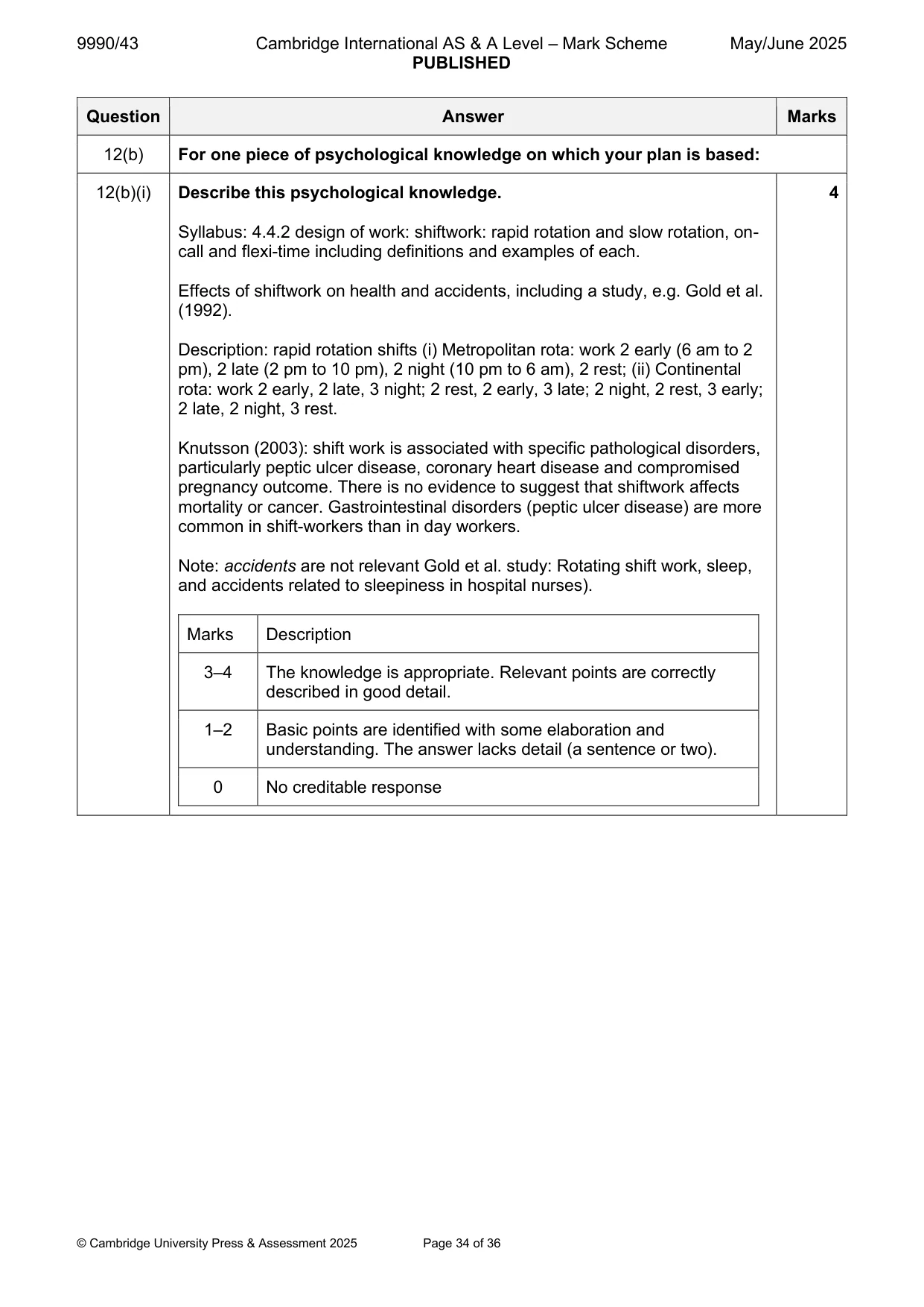 Mark scheme, page 34 of 36