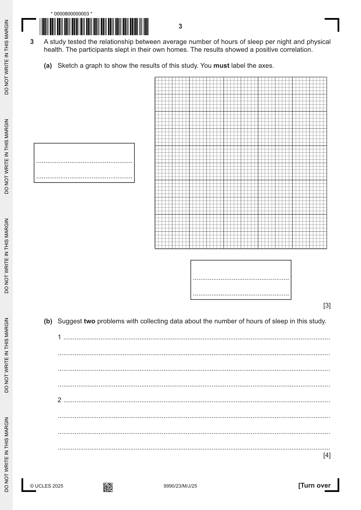 Cambridge A Level Psychology (from 2018) 9990 2025 May/June Paper 2 · Variant 3 question paper, page 3 of 12