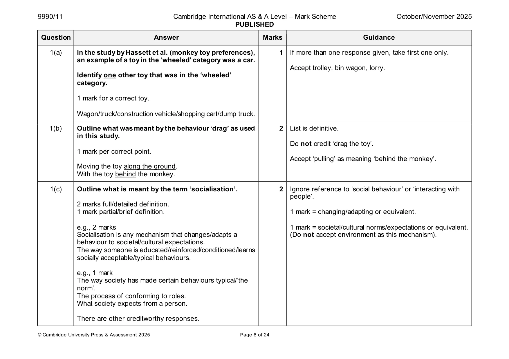 Mark scheme, page 8 of 24
