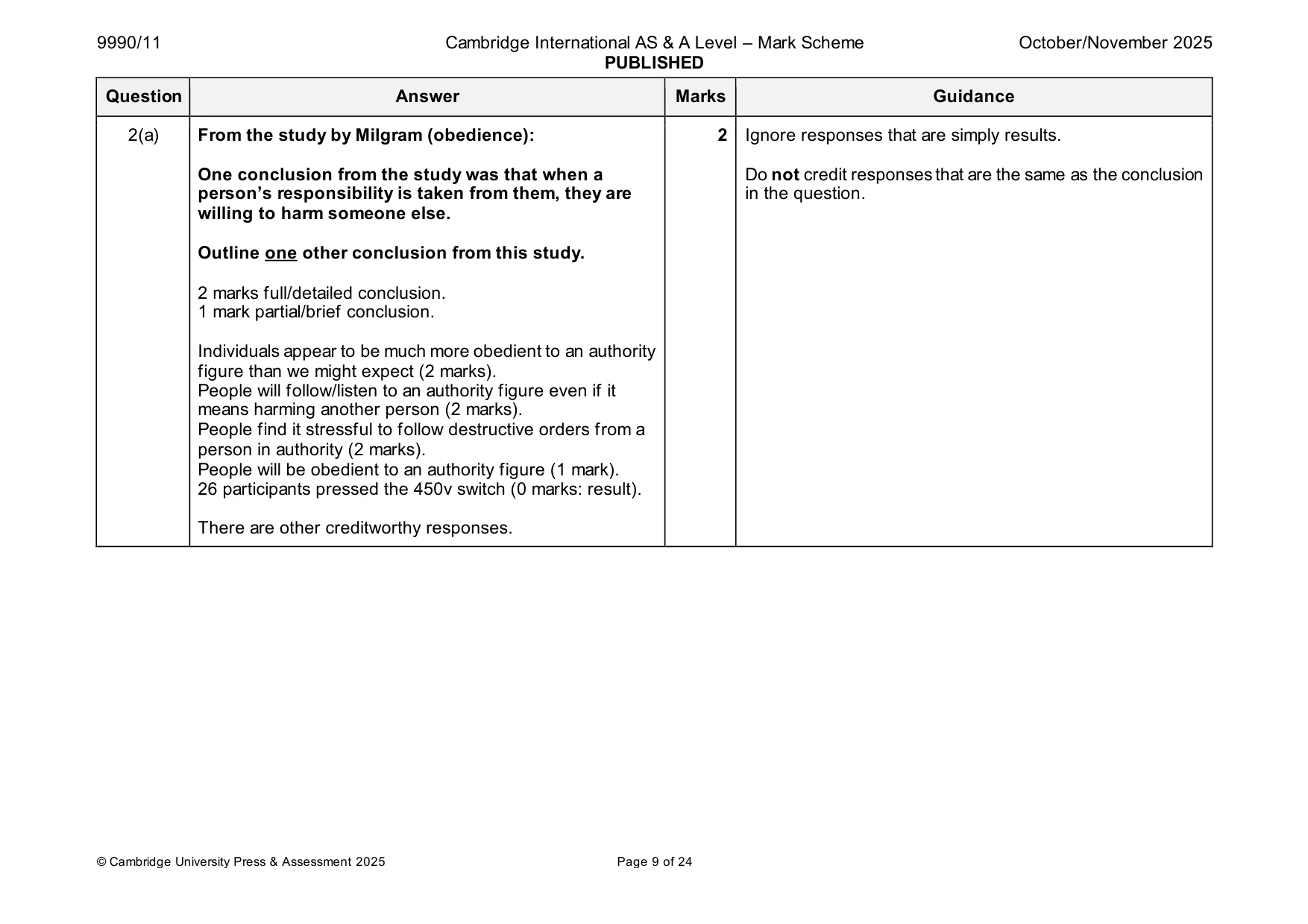 Mark scheme, page 9 of 24