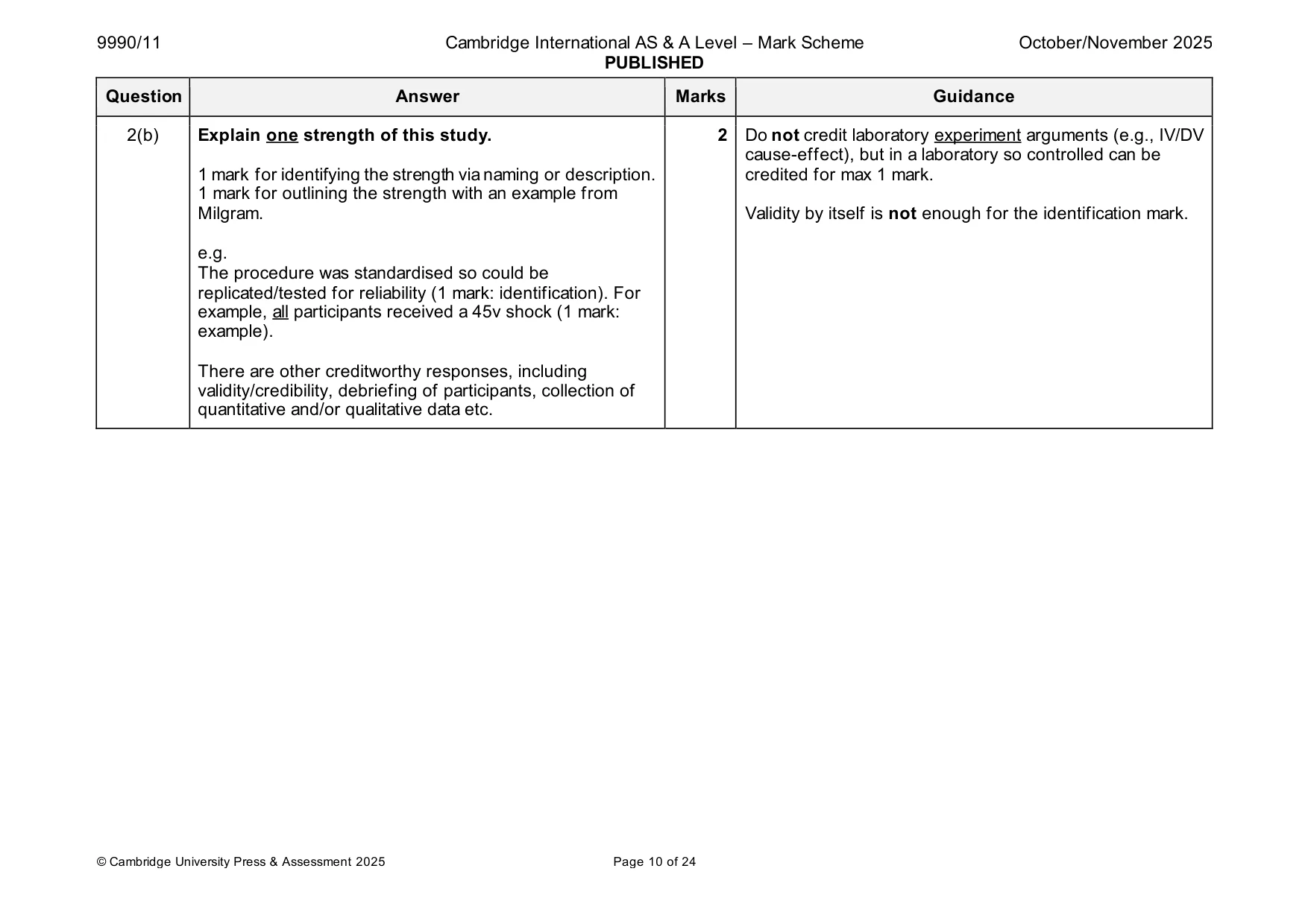 Mark scheme, page 10 of 24