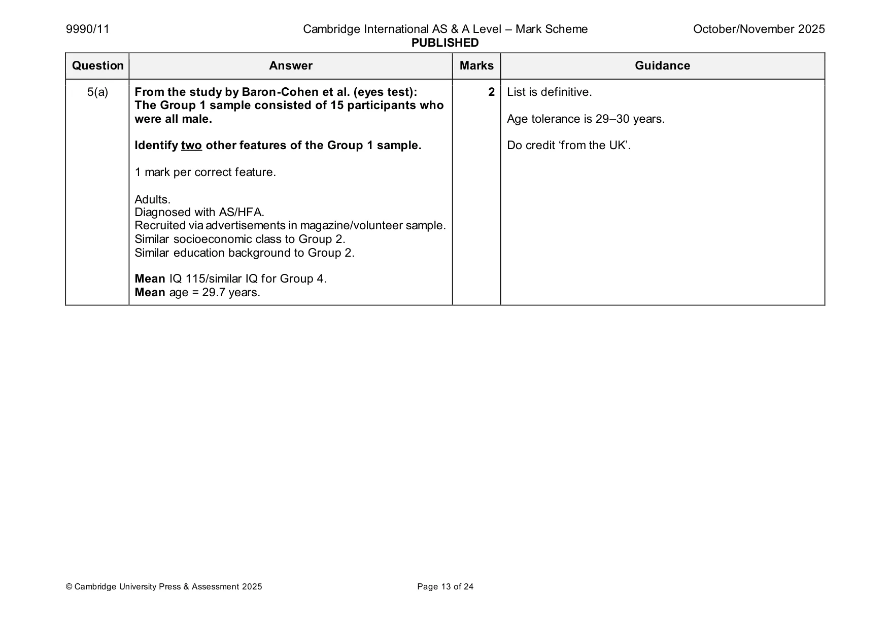 Mark scheme, page 13 of 24