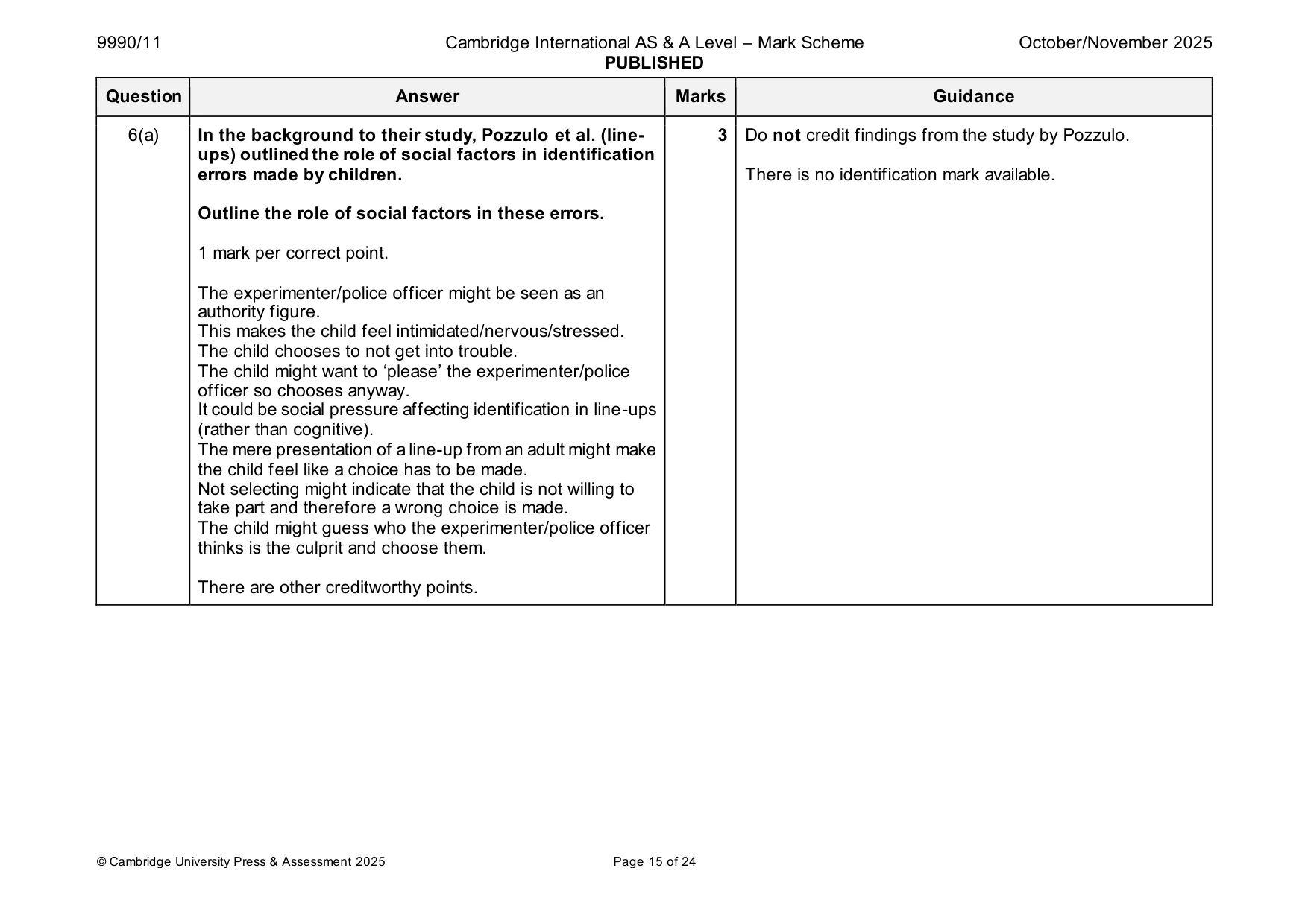 Mark scheme, page 15 of 24