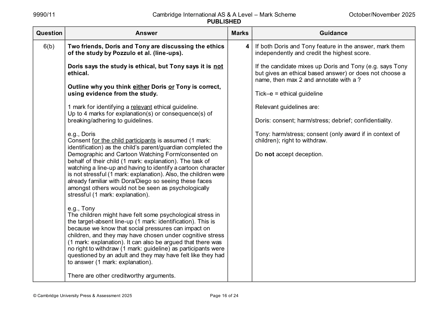 Mark scheme, page 16 of 24