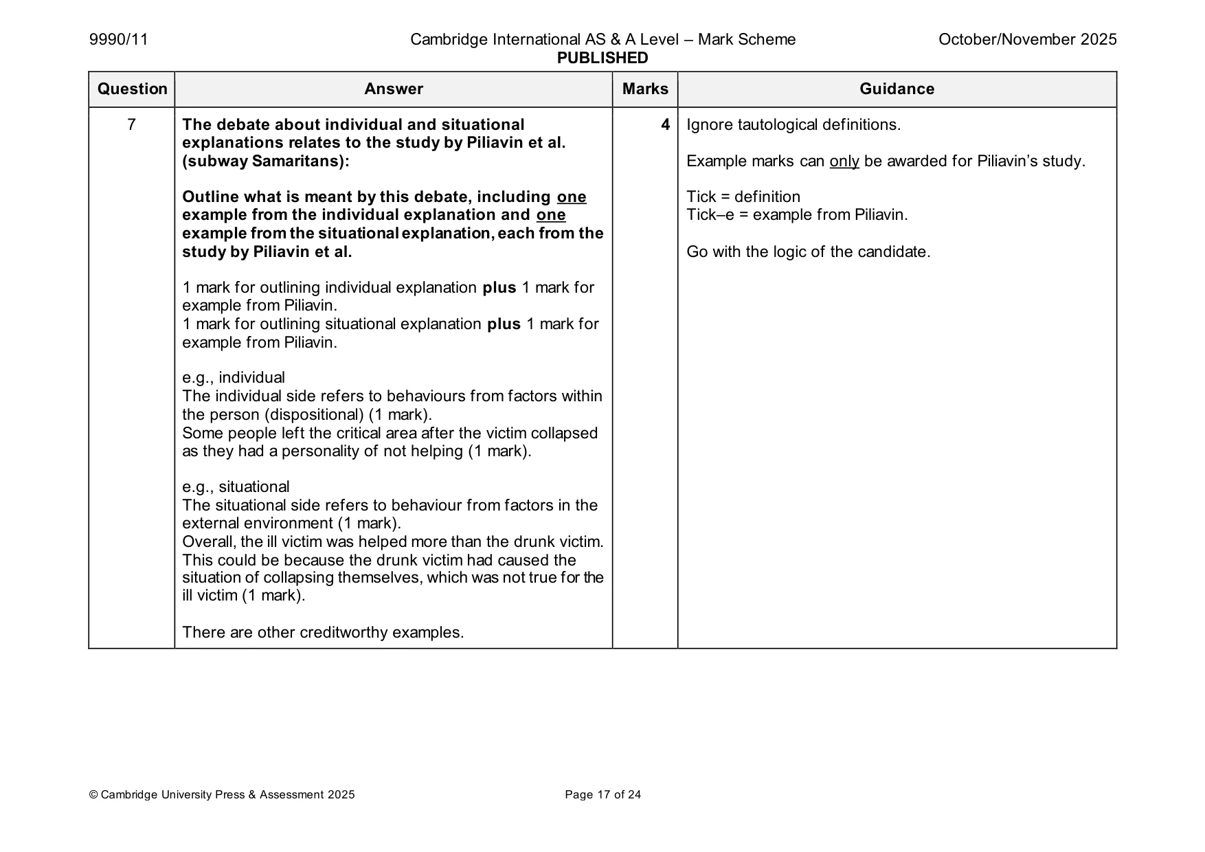 Mark scheme, page 17 of 24
