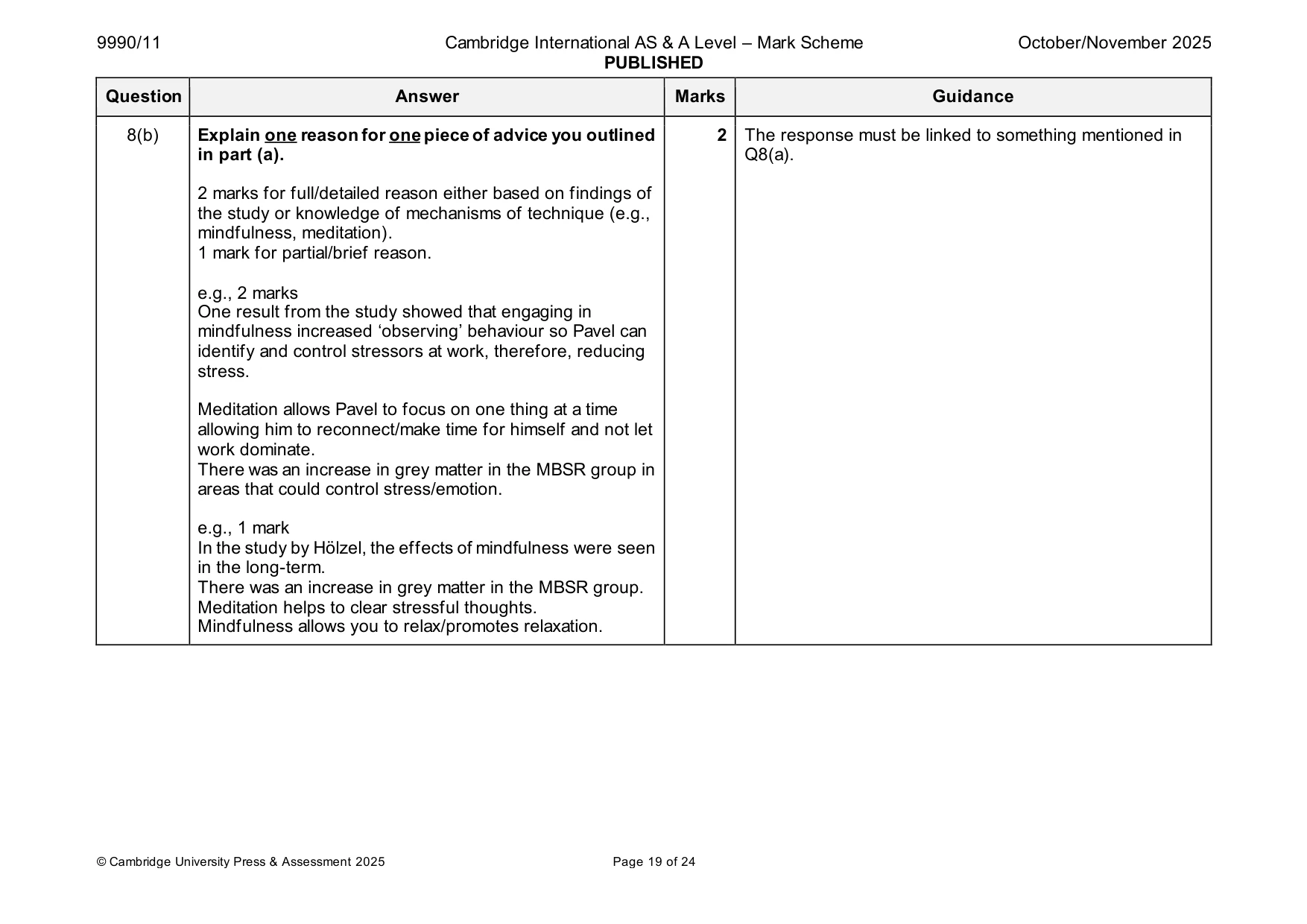 Mark scheme, page 19 of 24