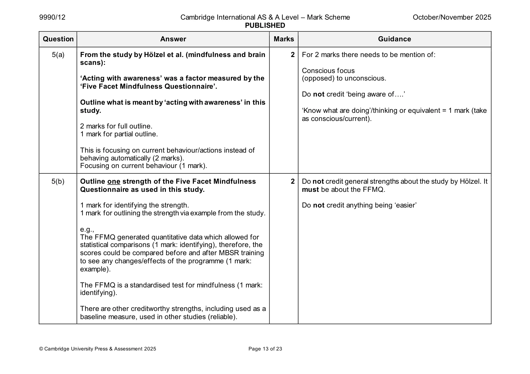 Mark scheme, page 13 of 23