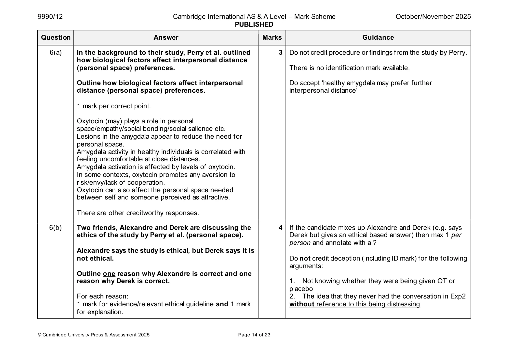 Mark scheme, page 14 of 23