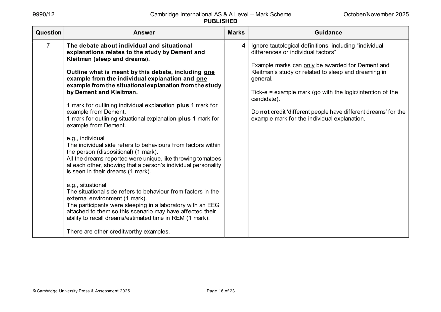 Mark scheme, page 16 of 23